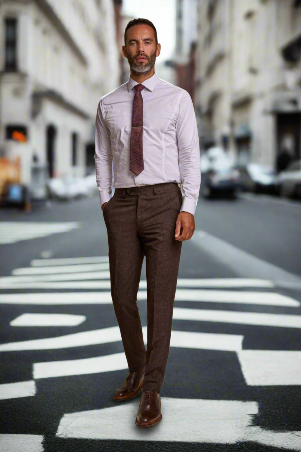 Cavani Caridi Men's Brown Tweed Trousers Cavani Caridi Men's Brown Tweed Trousers