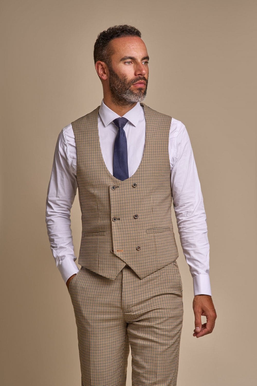 Accessible Luxury Quality Houndstooth Slim-Fit Business Drape Pants for Men