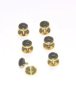LA Smith | LA Smith Gold Black Dress Shirt Studs - MENSWEARR