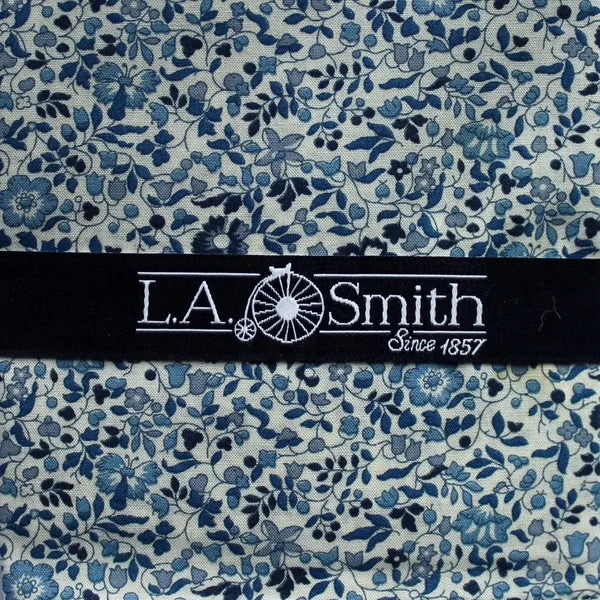 LA Smith ’Katie & Millie’ Blue Cotton Pocket Square Made With Liberty Fabric - Accessories