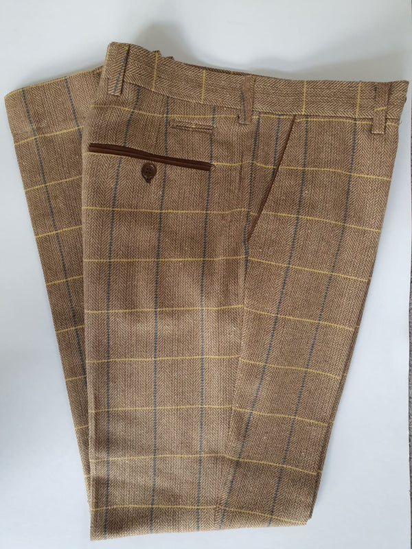 Marc Darcy DX7 Oak Tweed Check Trousers - 28R - Trousers