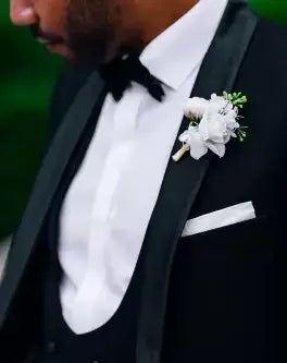 Menswearr Suit Hire Men's Black Slim Fit Dinner Suit Tuxedo