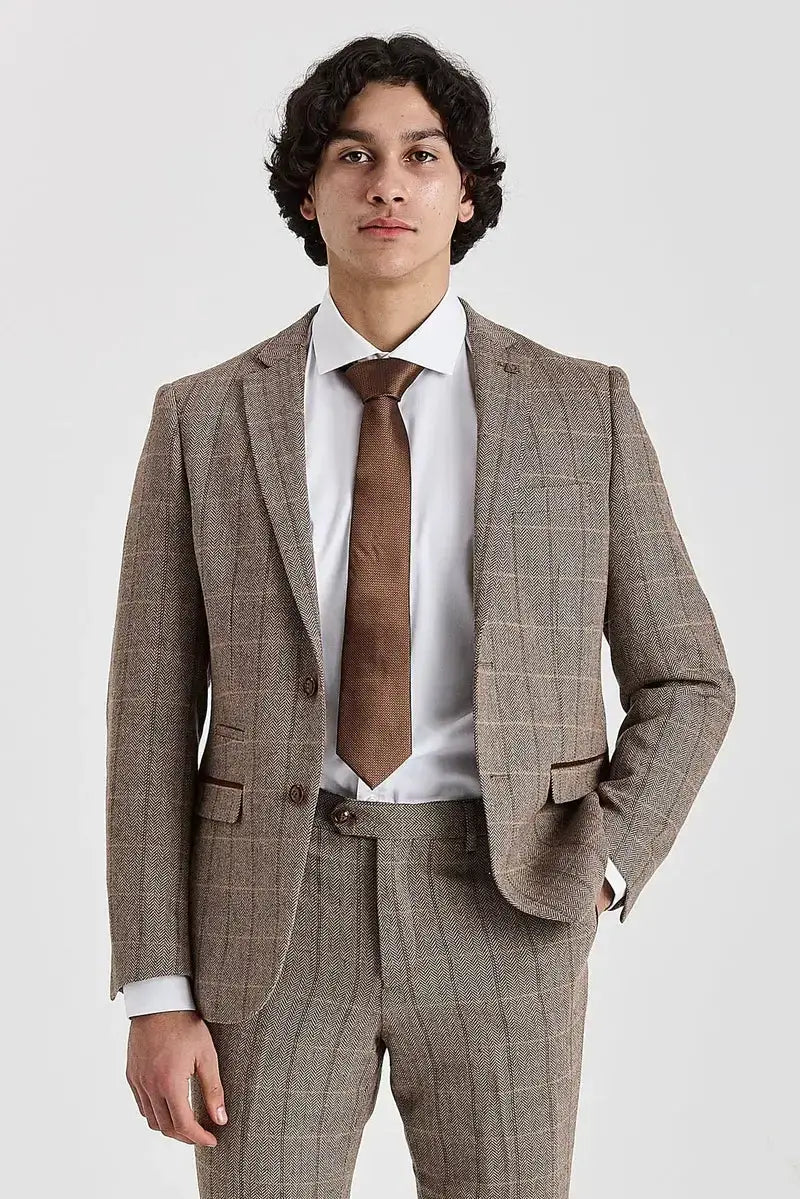 brown check blazer dress Kinkirk Flared Pants Petite | Chocolate | Womens main image 1