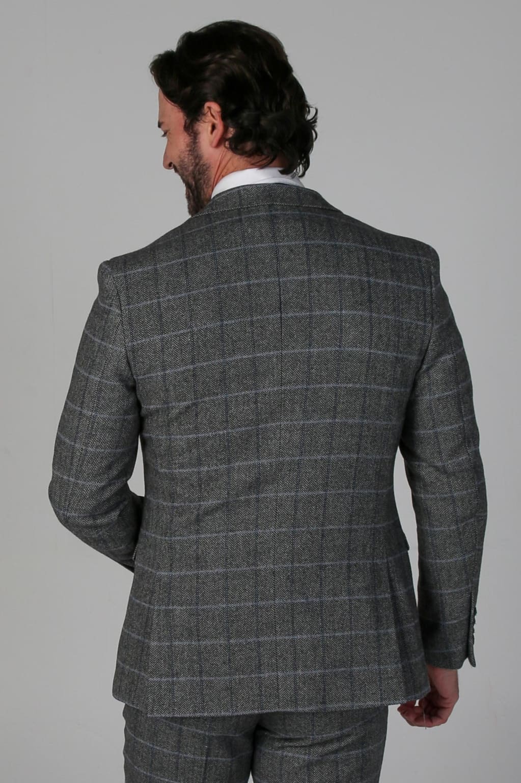 Harris Men's Grey Tweed Check Blazer