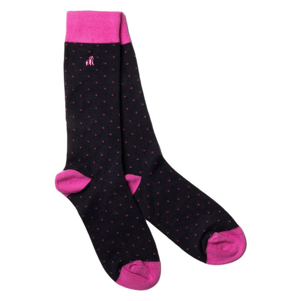 Spotted Pink Bamboo Socks - UK 4-7 (US 5-7.5 / EU 37-40) - Socks