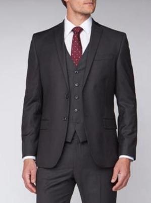 Antique Rogue Core Plain Charcoal Waistcoat - 34S - Suit & Tailoring