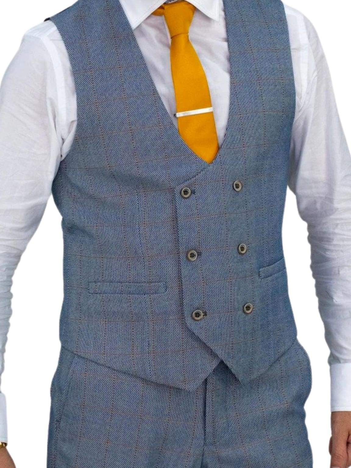 Cavani Cavani Delray Duckegg Tweed Double Breasted Waistcoat