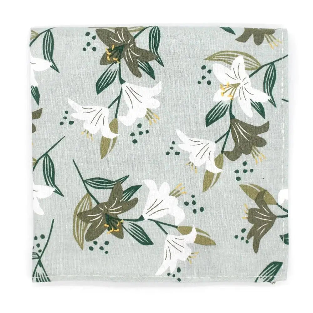 L A Smith Sage On Navy Structured Leaves Hank main image 0