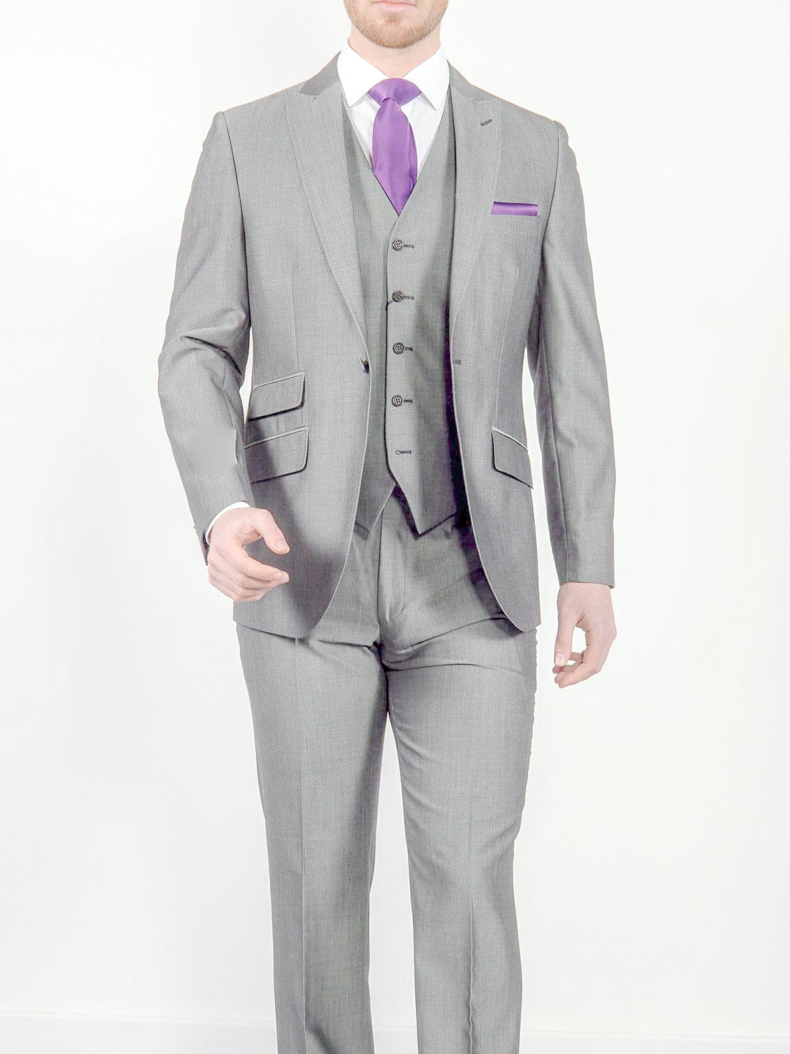 Grey Blazer Purple Shirt Gray Pants Torre Torre Men's Light Weight