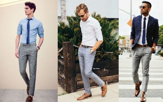 How to Wear Grey Pants and Brown Shoes?