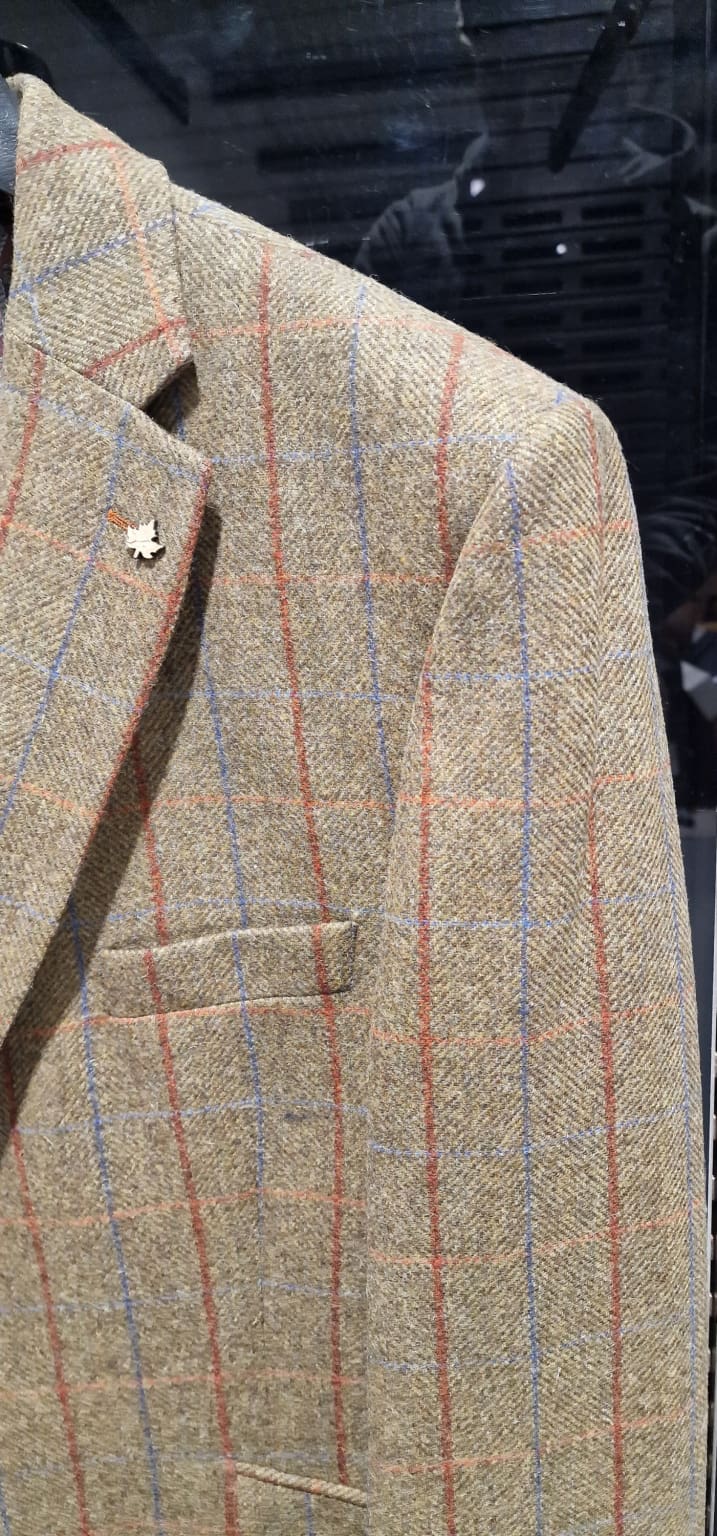 Barucci Frost Men’s Vintage Brown Pure Wool Tweed Blazer - Coats & Jackets