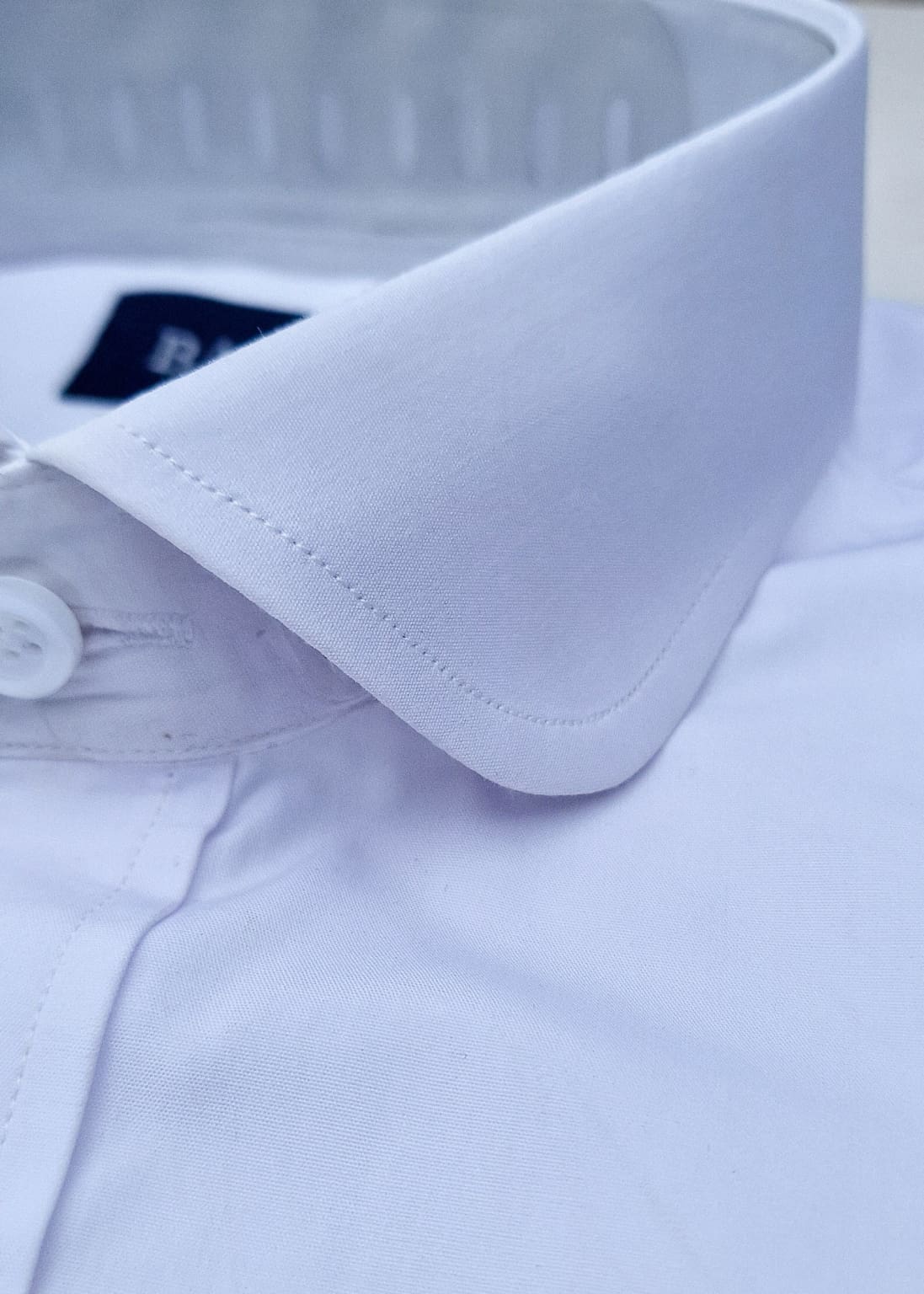 Round Collared Barucci Men's Penny Round Collar White Double Cuff Shirt - MENSWEARR.COM