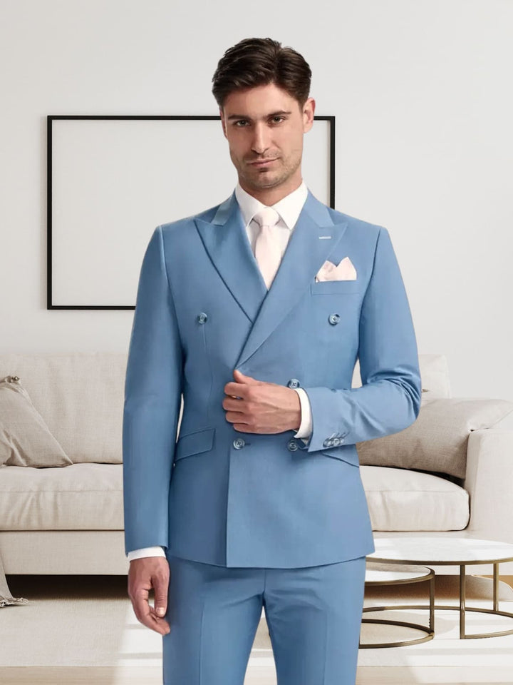 Cavani Bond Ocean Blue Double Breasted Blazer 34R Men’s blazer