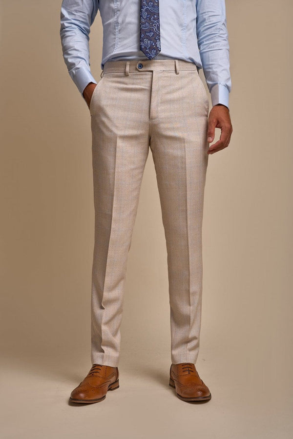 Cavani Caridi Men’s Beige Slim Fit Trouser - Suit & Tailoring