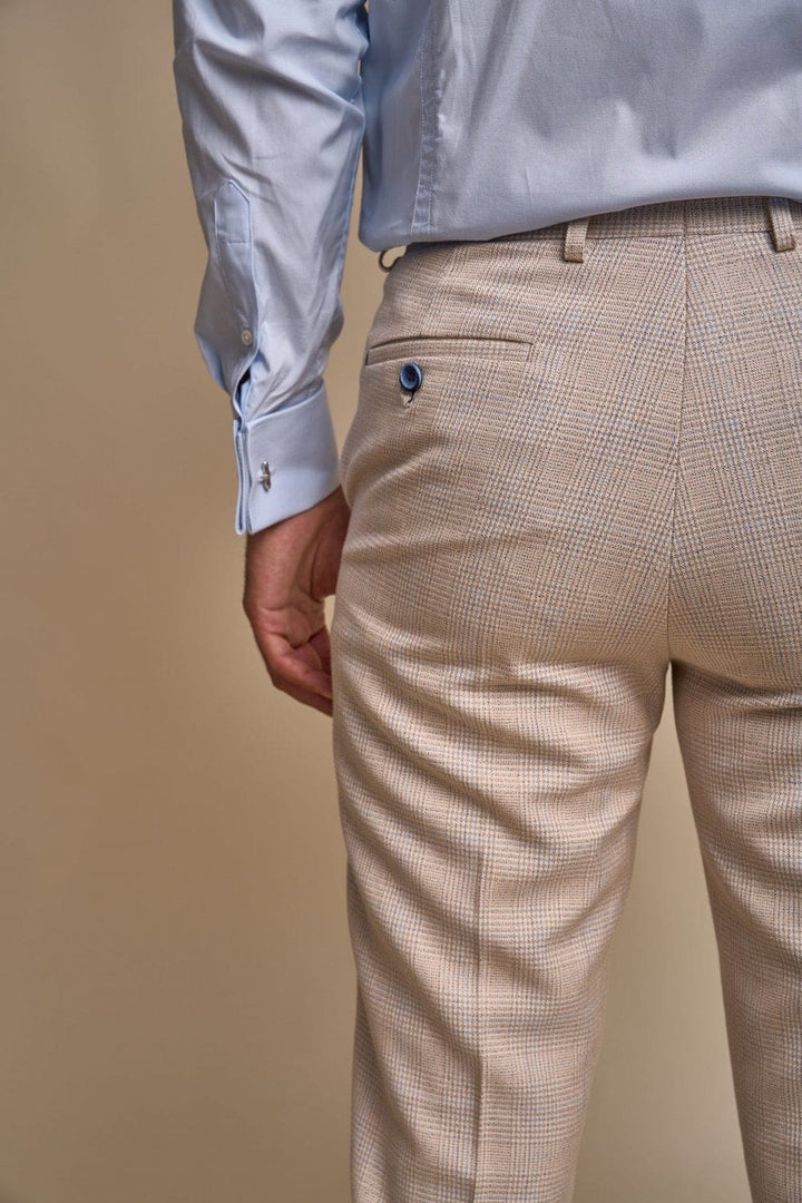 Cavani Caridi Men’s Beige Slim Fit Trouser - Suit & Tailoring