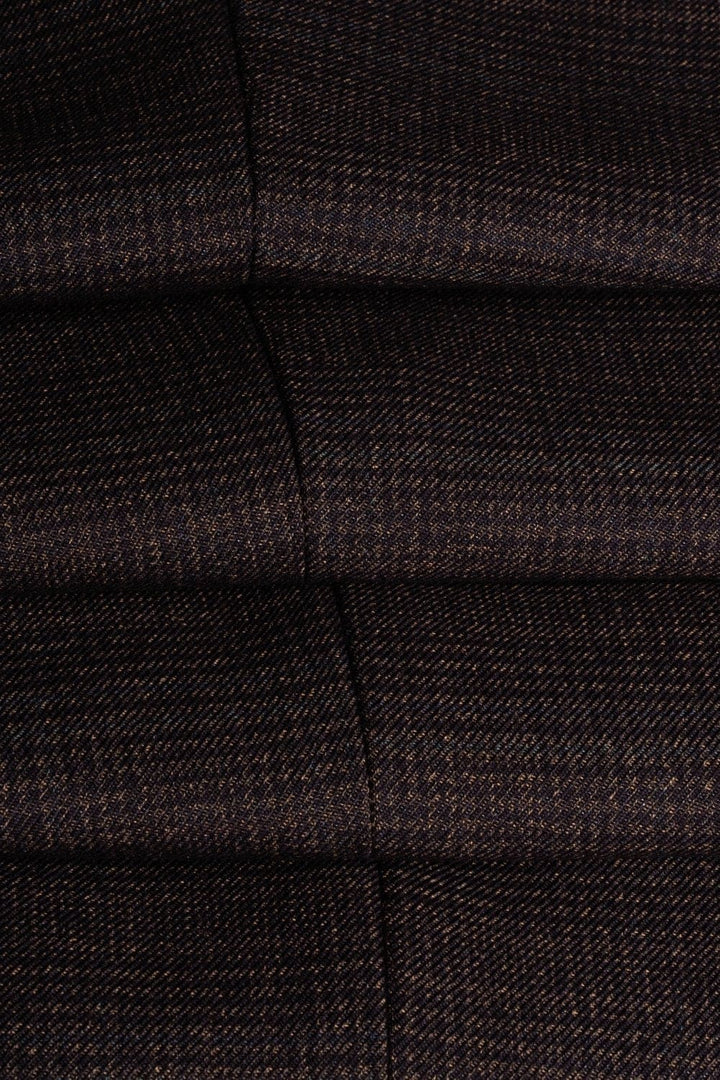 Cavani Caridi Men’s Brown Slim Fit Tweed Check Blazer - Jackets