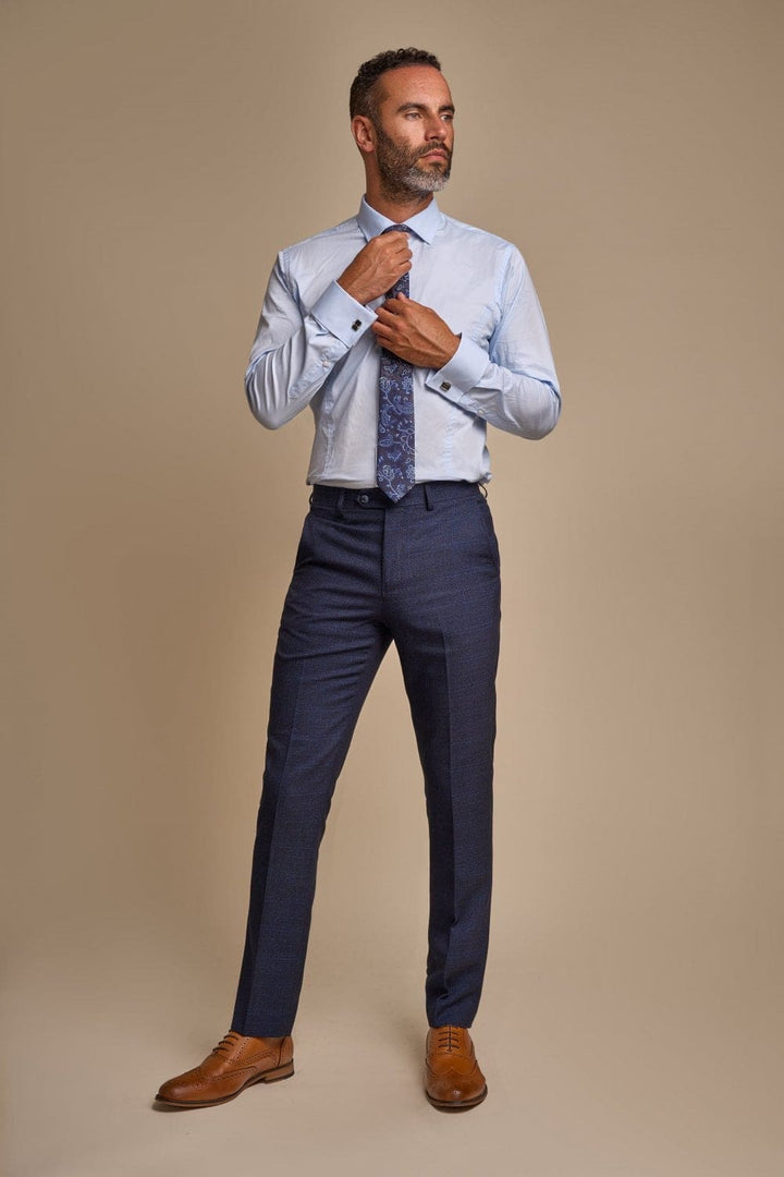 Cavani Caridi Men’s Navy Tweed Trousers - 28R Suit & Tailoring