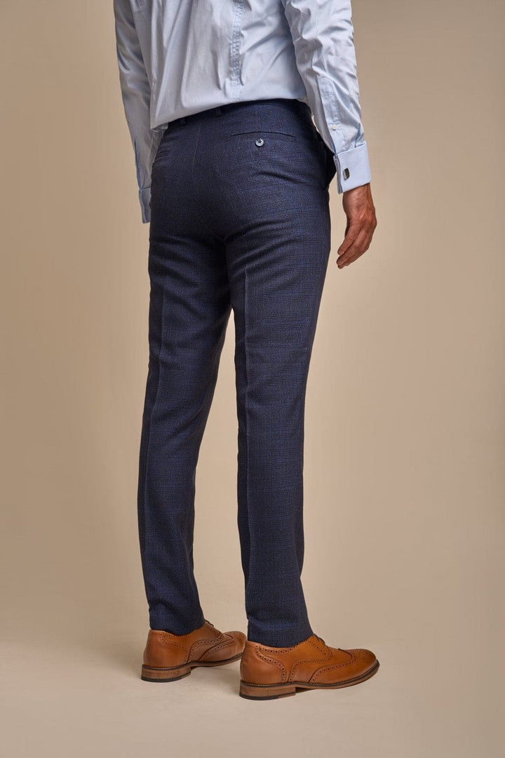 Cavani Caridi Men’s Navy Tweed Trousers - Suit & Tailoring