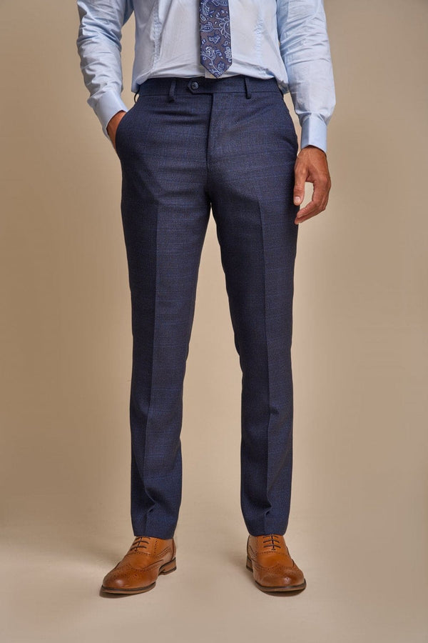 Cavani Caridi Men’s Navy Tweed Trousers - Suit & Tailoring