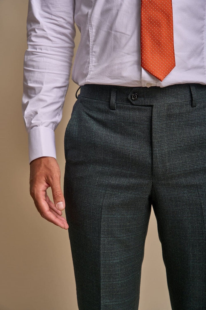 Cavani Caridi Men’s Olive Slim Fit Trouser - Suit & Tailoring