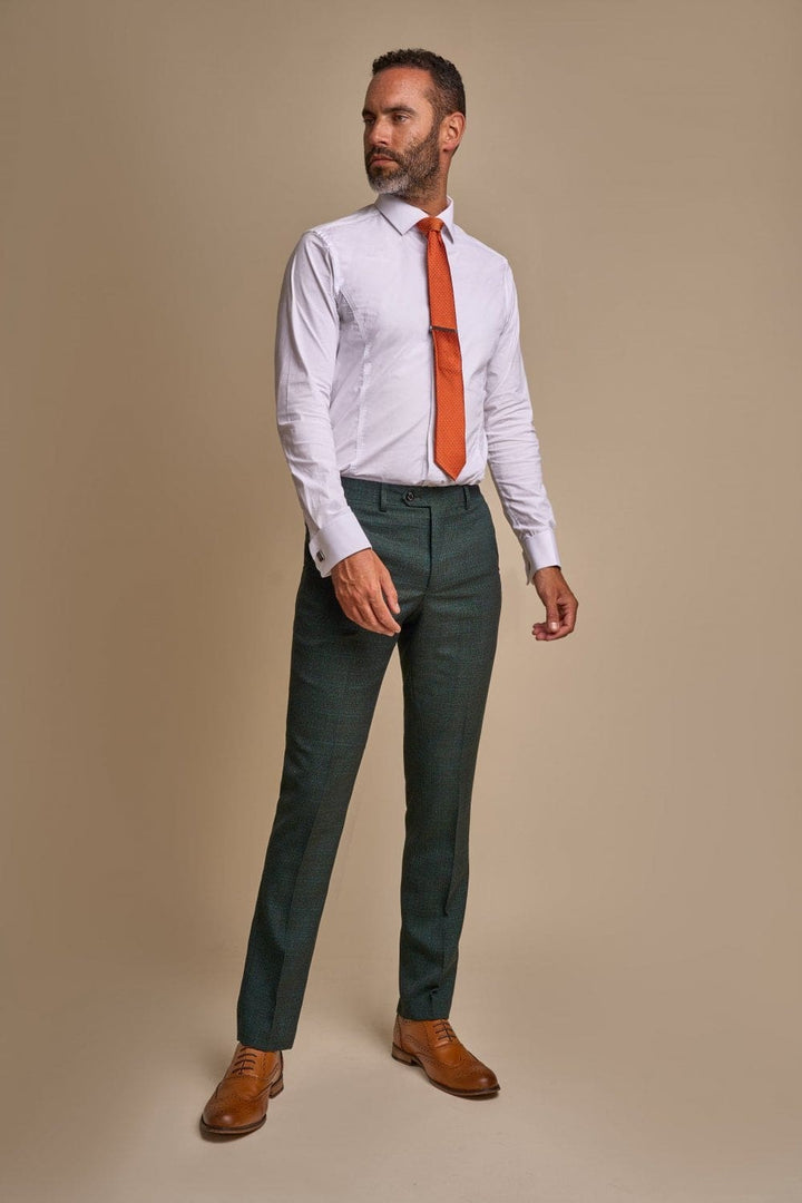 Cavani Caridi Men’s Olive Slim Fit Trouser - 28R Suit & Tailoring