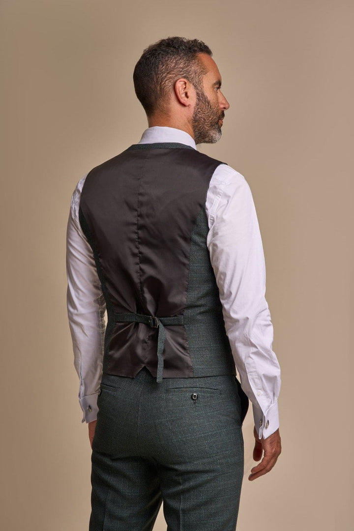 Cavani Caridi Men’s Olive Tweed Waistcoat - Suit & Tailoring