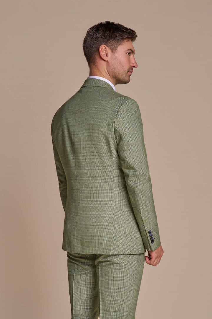 Cavani Caridi Men’s Sage Tweed Three Piece Suit - & Tailoring