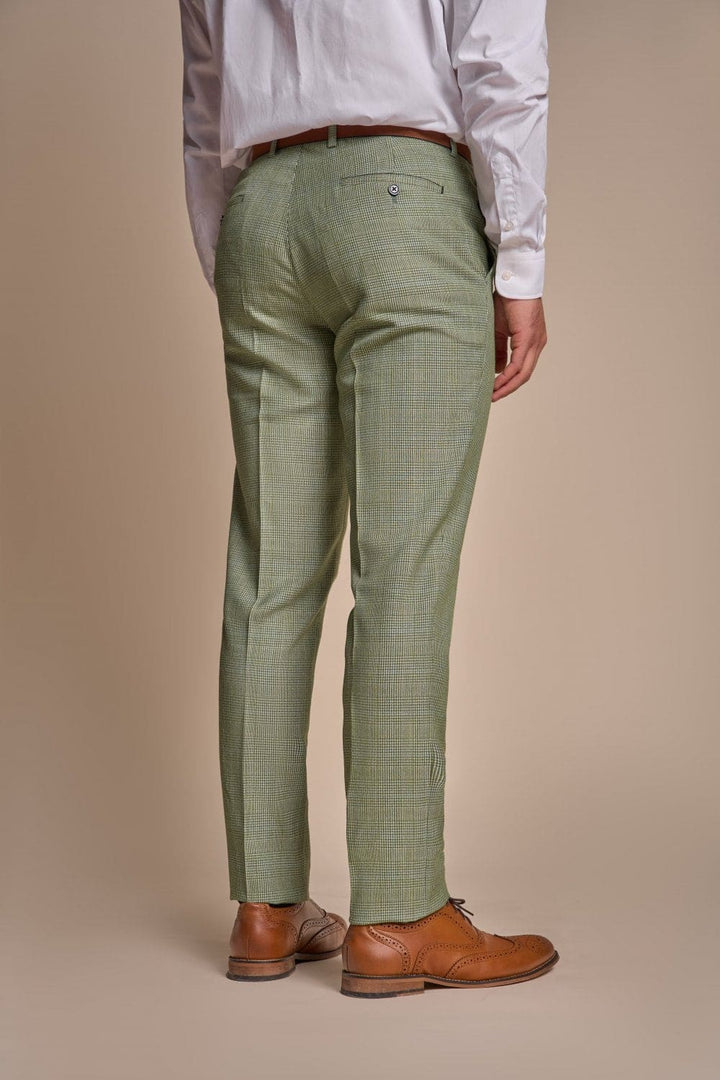 Cavani Caridi Men’s Sage Tweed Trousers - Suit & Tailoring