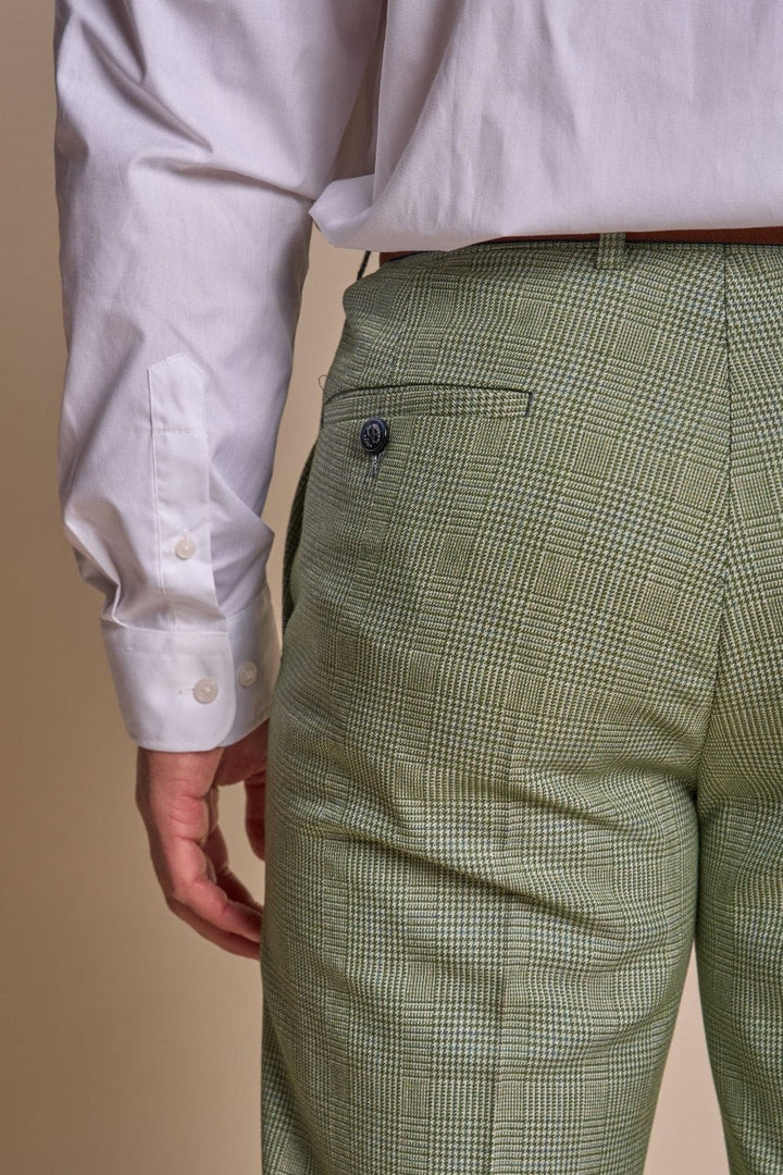 Cavani Caridi Men’s Sage Tweed Trousers - Suit & Tailoring