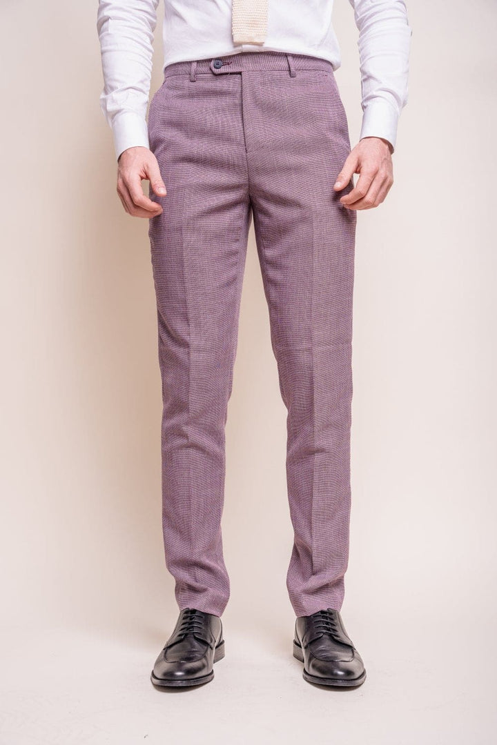 Cavani Classic Miami Lilac Slim Fit Trousers - MENSWEARR.COM Cavani Classic Miami Lilac Slim Fit Trousers - MENSWEARR.COM
