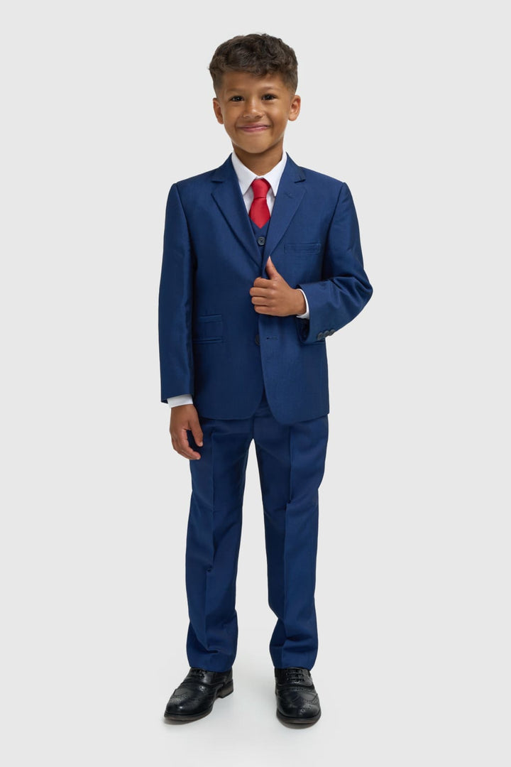 Cavani Ford Boy’s Three Piece Royal Blue Slim Fit Suit - 1 YEAR - Suits