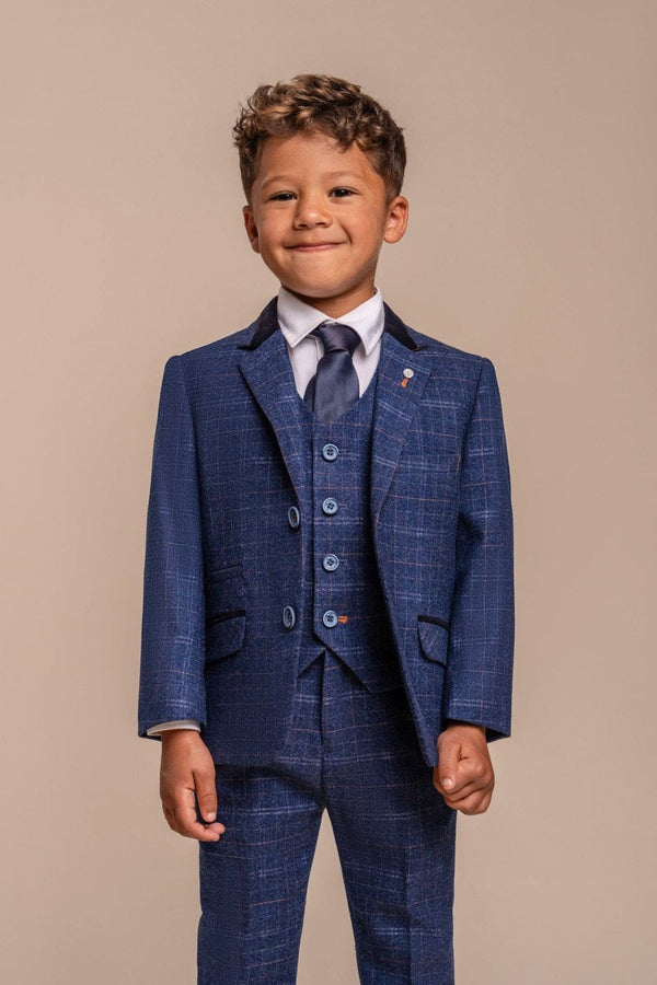 Cavani Kaiser Boy’s Three Piece Blue Slim Fit Suit - 1 YEAR - Suit & Tailoring