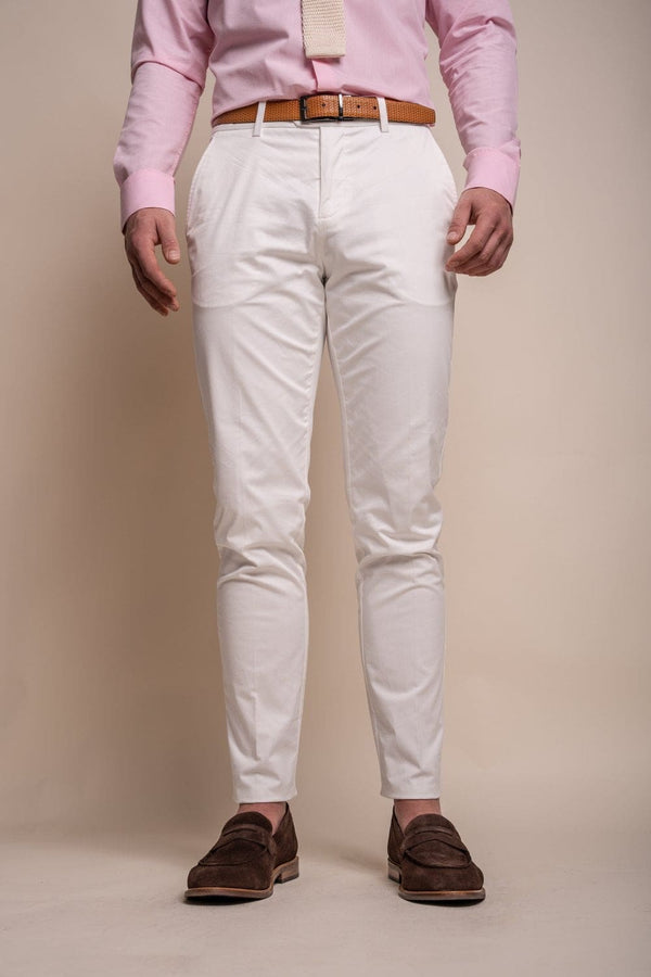 Cavani Mario Ecru Men’s Trousers - 28R - Suit & Tailoring
