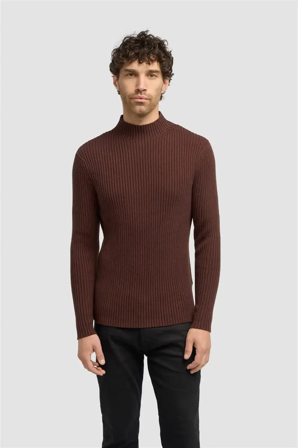 Cavani Men’s Fosco Turtleneck Jumper - Brown / S - Knitwear