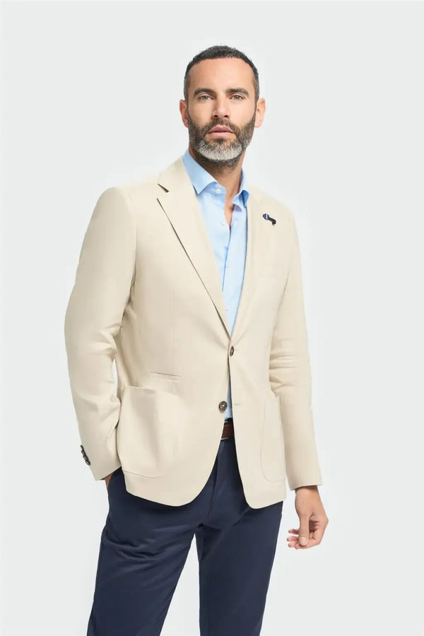 Cavani Men’s Luca Taupe Blazer - 34R - Suit & Tailoring