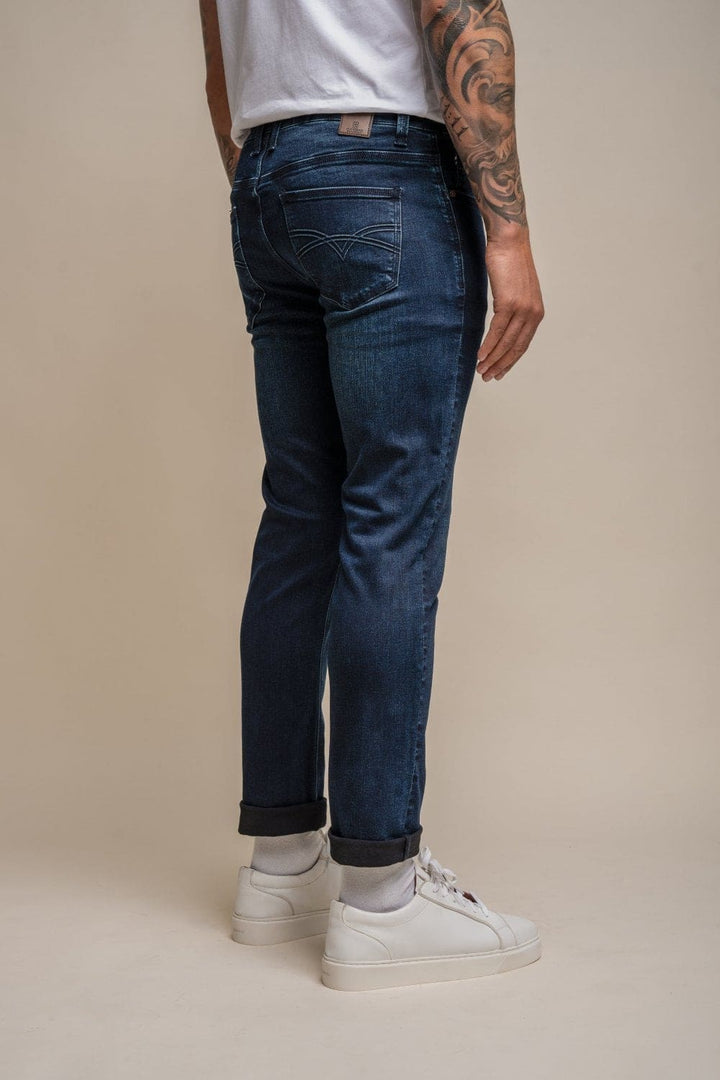 Cavani Milano Navy Stretch Denim Jeans - Jeans