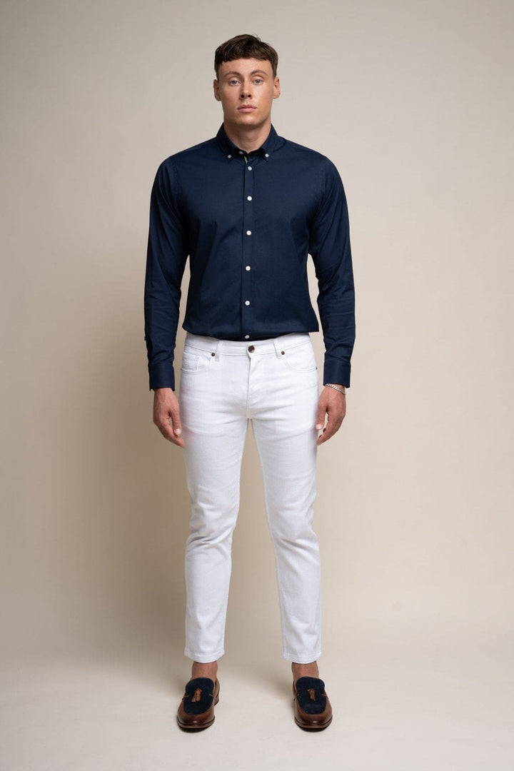Cavani Milano White Denim Jeans - Jeans
