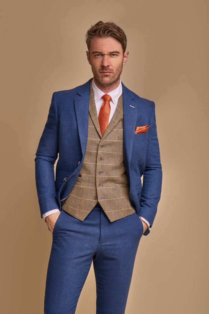 Cavani Cavani Orson Blue Suit with Albert Brown Waistcoat