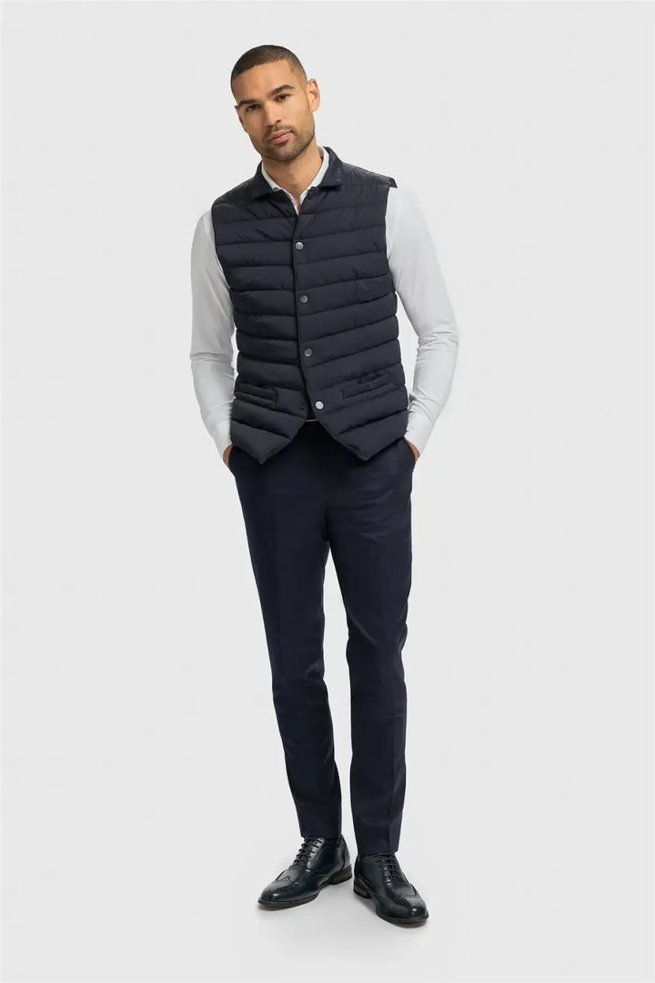 Cavani Perry Navy Waiscoat Gilet - Coats & Jackets
