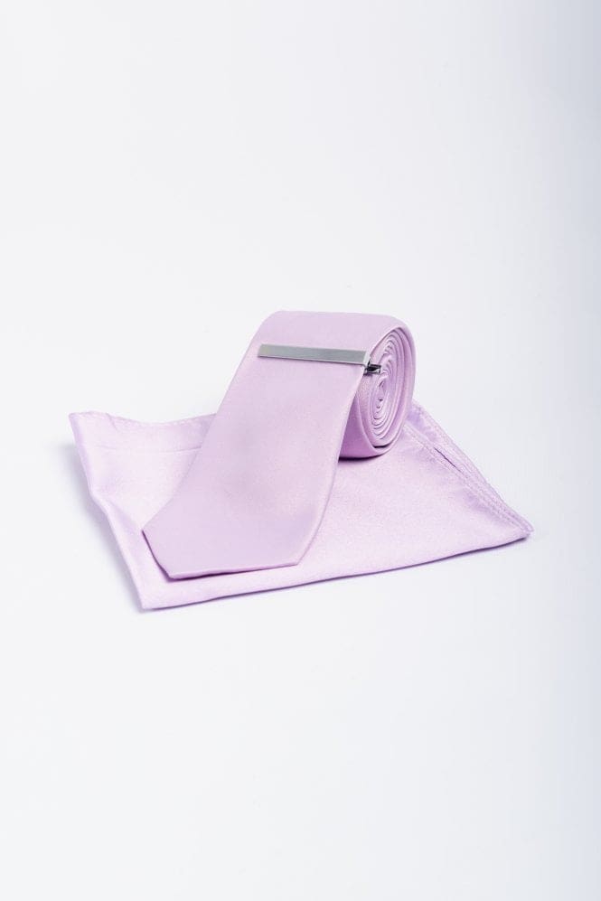 Cavani Plain Wedding Tie Sets - Lilac - Accessories