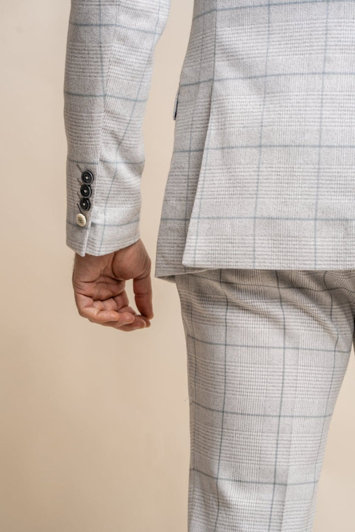 Cavani Radika Light Grey Slim Fit Blazer - Suit & Tailoring