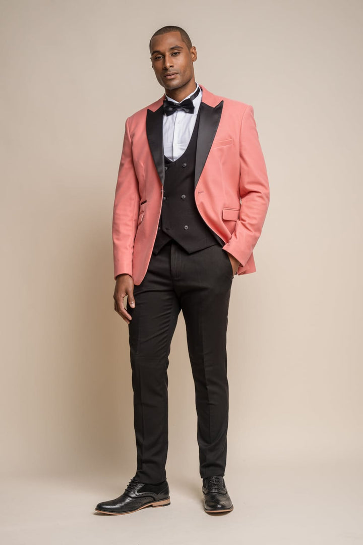 Cavani Rosa Velvet Dinner Jacket - MENSWEARR.COM - Pink / 34 - Jackets & Blazers