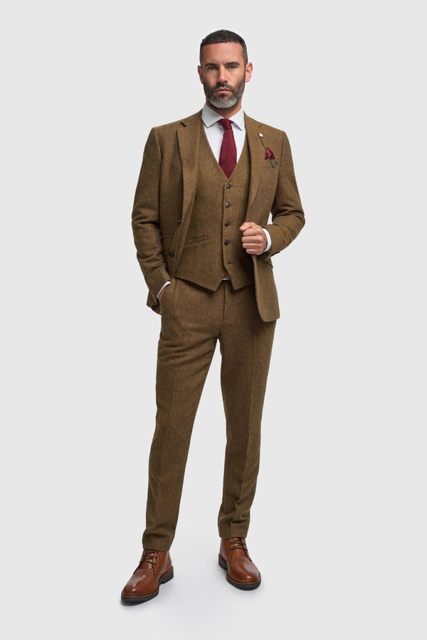 Thomas Brown Tweed Three Piece Suit - MENSWEARR.COM - Men’s Tweed Suits