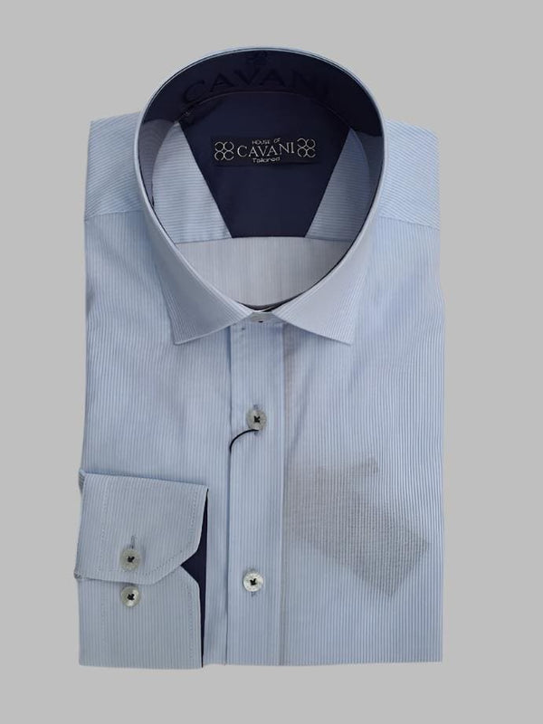 Men’s Sky Blue Classic Collar Shirt by Cavani - Shirts