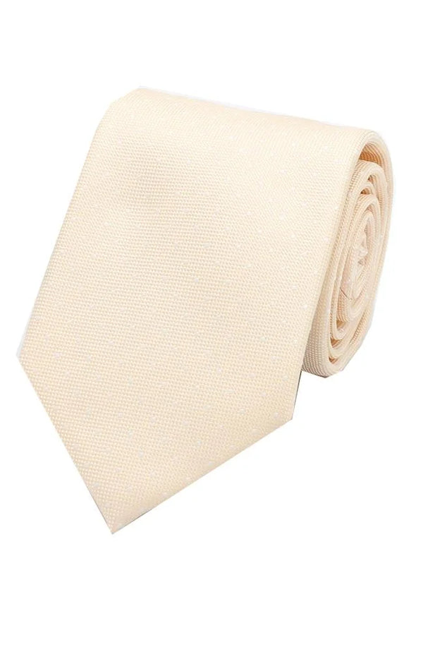 LA Smith White Spot On Champagne Tie