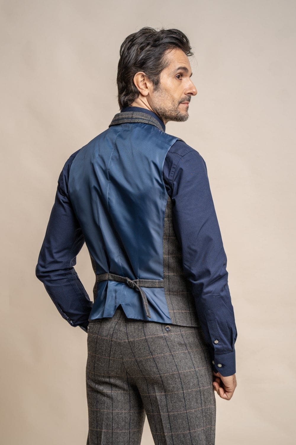 Cavani Kemson Olive Mens Slim Fit Tweed Waistcoat main image 0