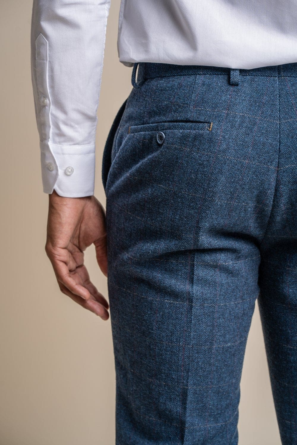 Cavani Brendan Wine Slim Fit Check Trousers main image 1