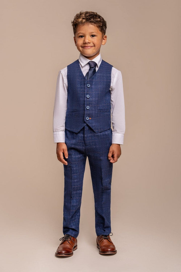 Cavani Kaiser Boy’s Three Piece Blue Slim Fit Suit - Suit & Tailoring