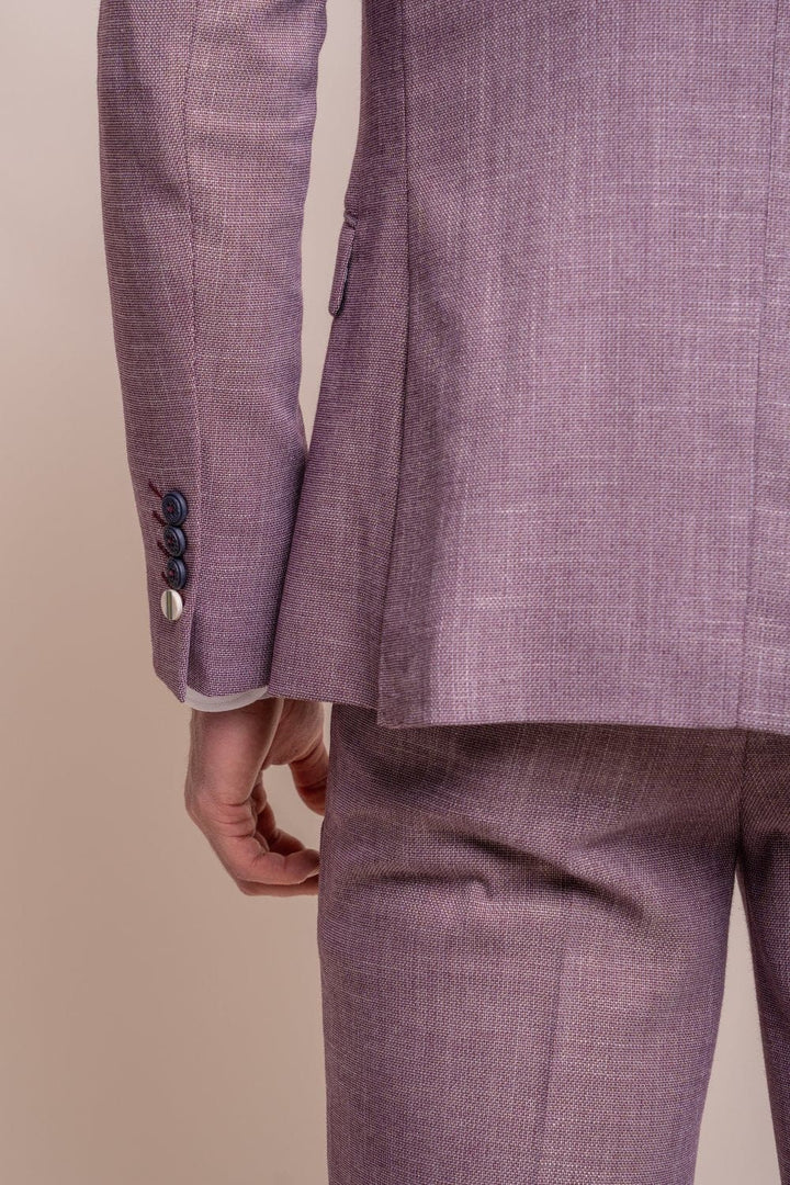 Cavani Miami Lilac Slim Fit Tweed Style Blazer - Jackets