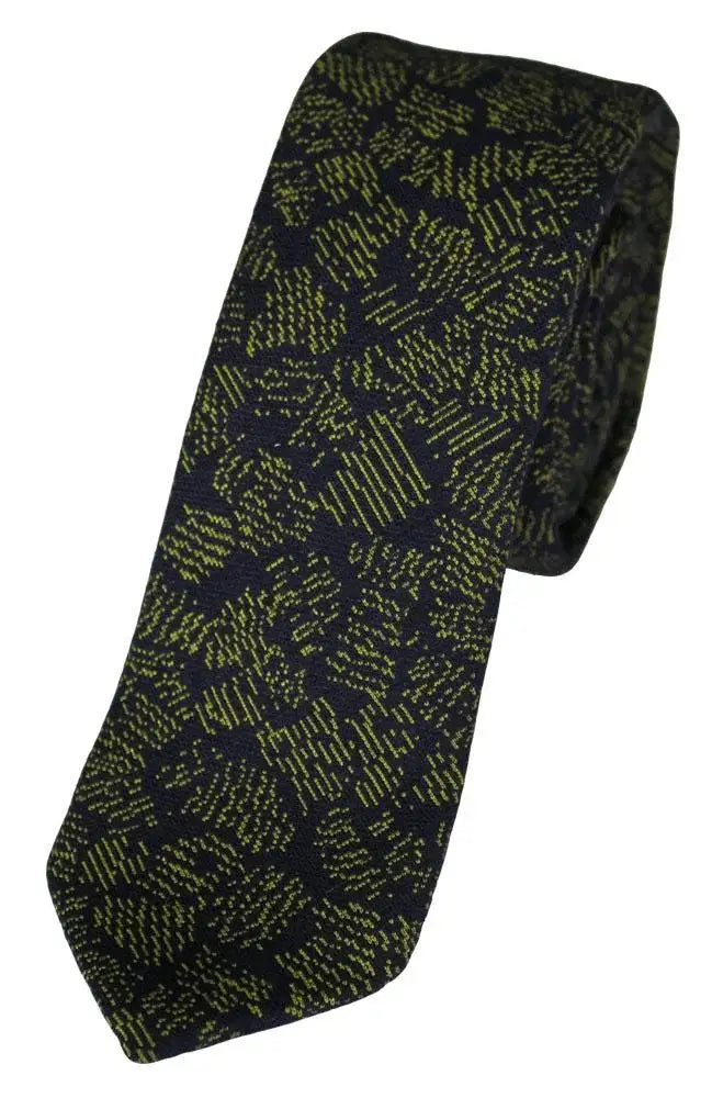 L A Smith Blue Green Fine Knitted Tie - Accessories